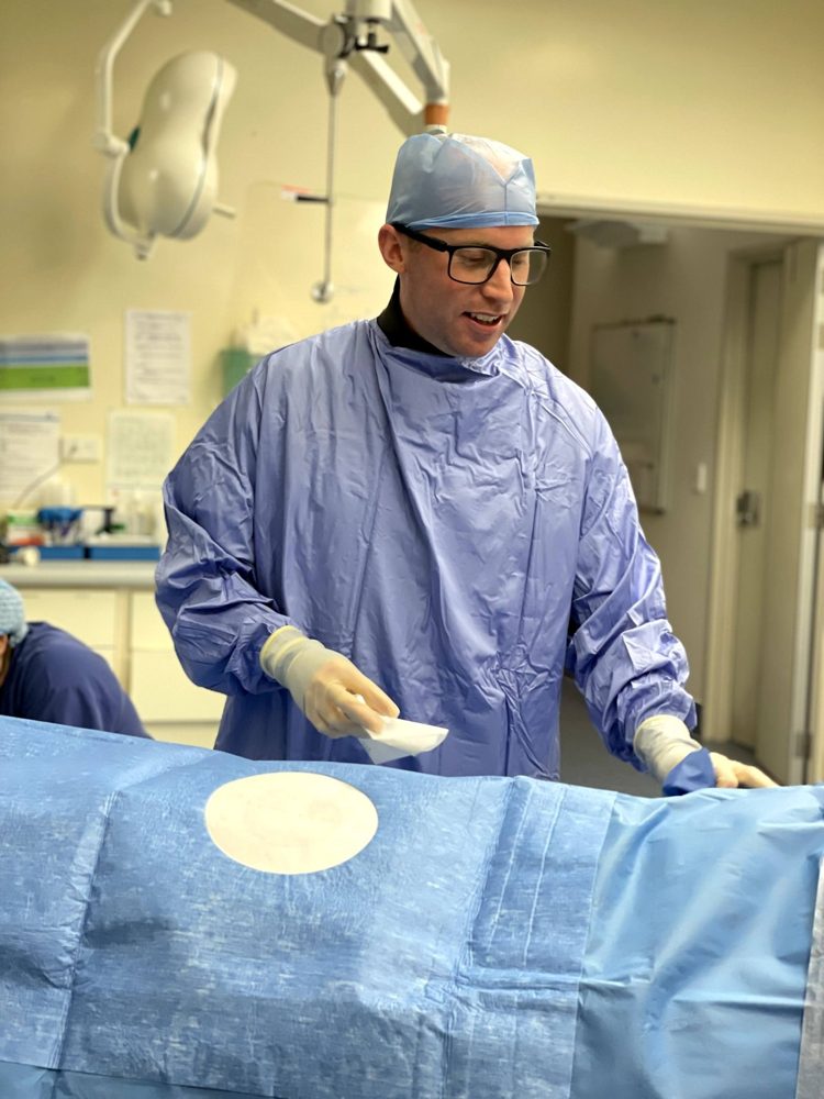 Dr Tarr performing an image-guided procedure